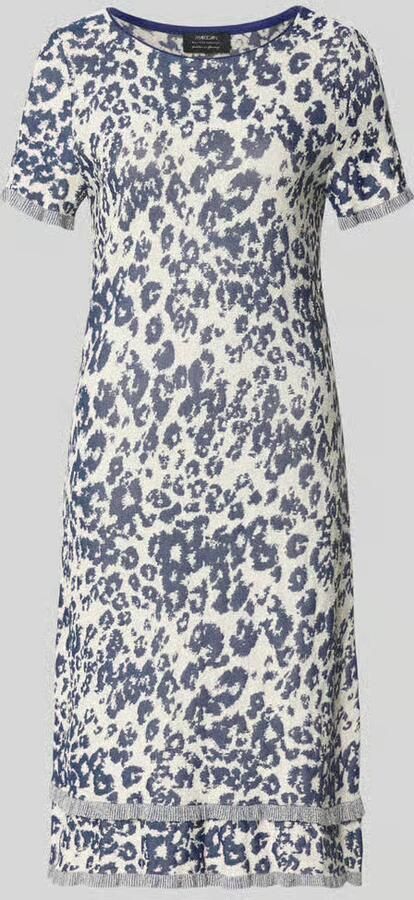 Marc Cain Knielange tricotjurk van viscosemix in all-over look