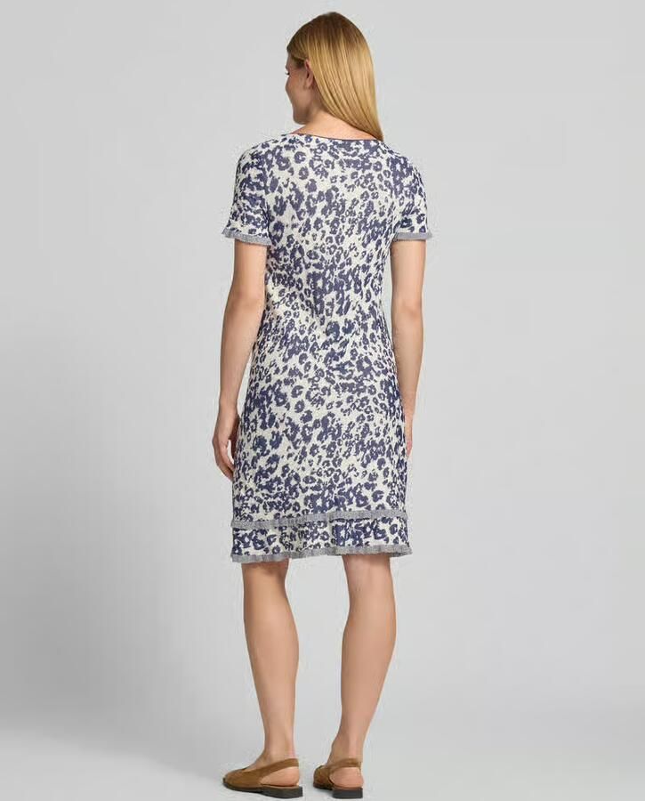 Marc Cain Knielange tricotjurk van viscosemix in all-over look