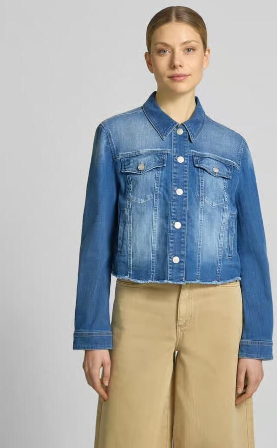 Marc Cain Kort jeansjack met franjes - Foto 4