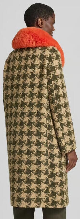 Marc Cain Lange jas met kraag van imitatiebont - Foto 3