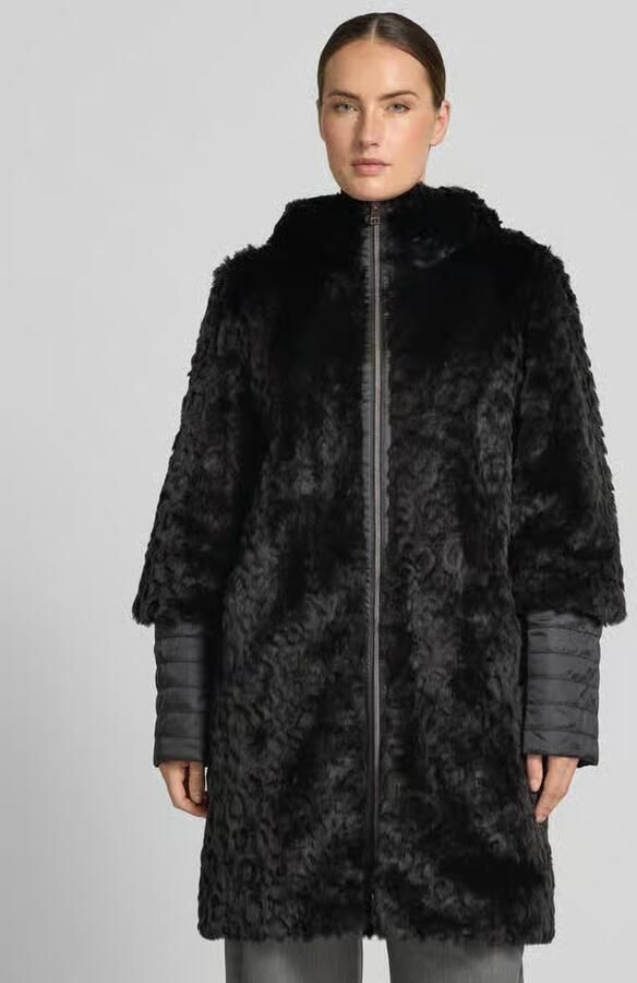 Marc Cain Lange jas van imitatiebont met tweewegritssluiting - Foto 2