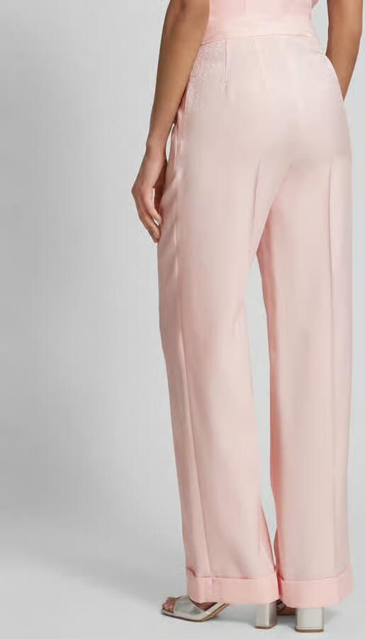 Marc Cain Loose fit bandplooibroek met effectgaren