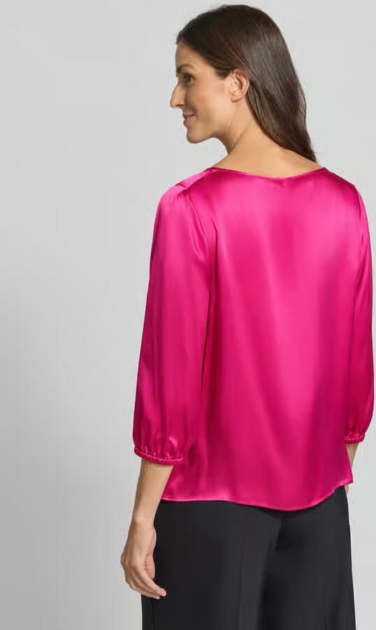 Marc Cain Loose fit blouse met lange mouwen van pure zijde model 'ADDITIONS' - Foto 3