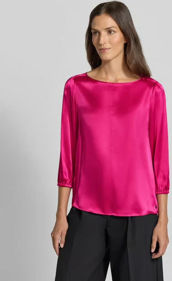 Marc Cain Loose fit blouse met lange mouwen van pure zijde model 'ADDITIONS' - Foto 2