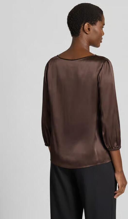 Marc Cain Loose fit blouse met lange mouwen van pure zijde model 'ADDITIONS' - Foto 3