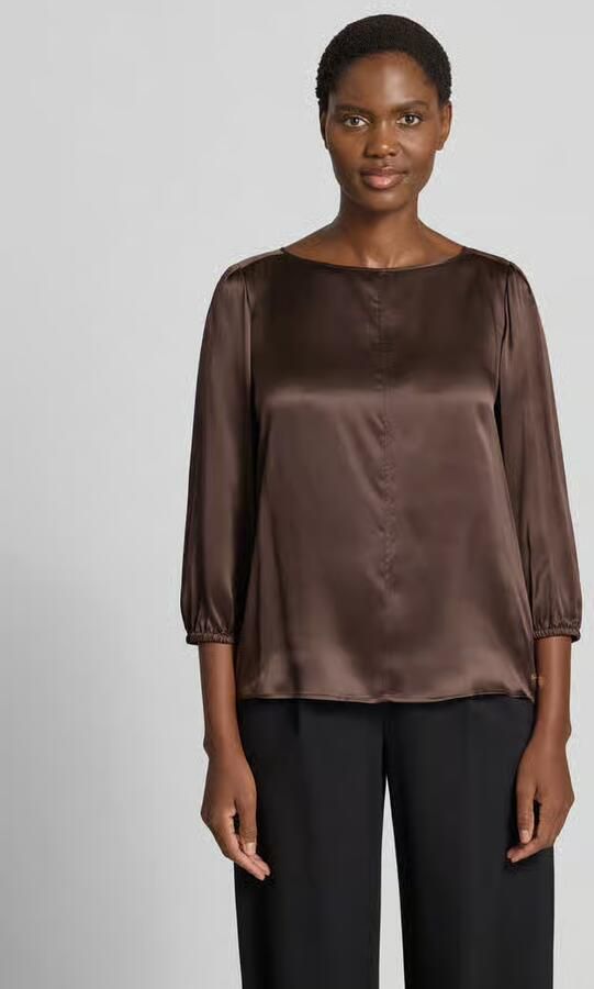 Marc Cain Loose fit blouse met lange mouwen van pure zijde model 'ADDITIONS' - Foto 2