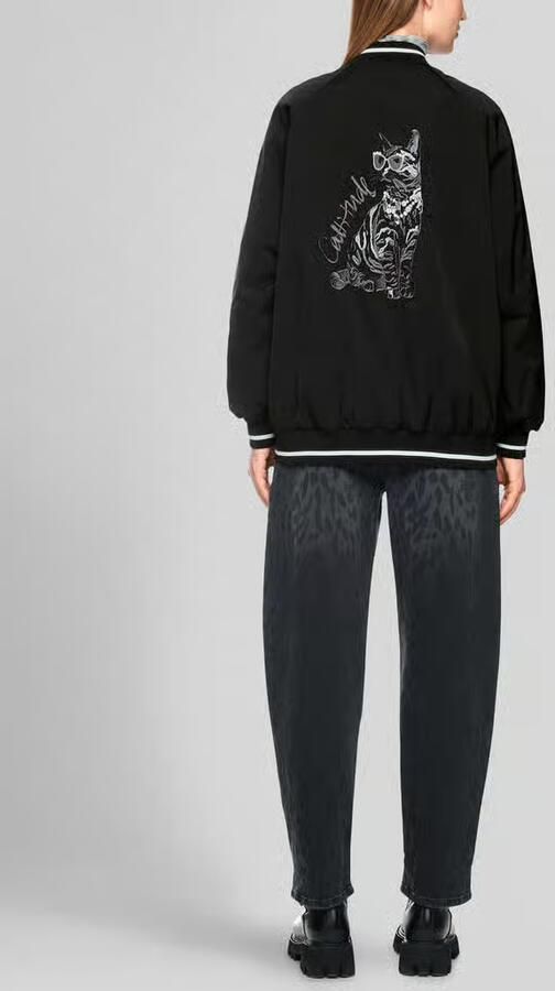Marc Cain Loose fit bomberjack met collegekraag - Foto 2