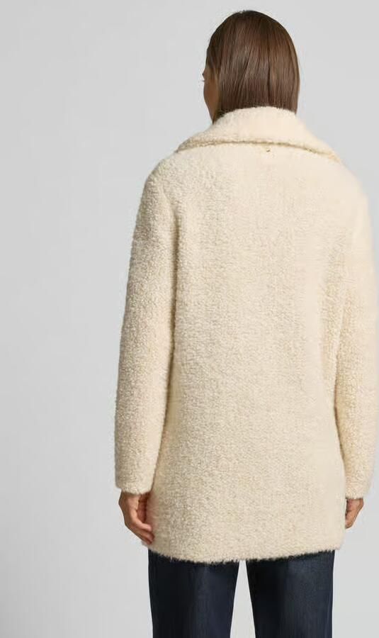 Marc Cain Loose fit teddylook lange jas met alpaca-gehalte