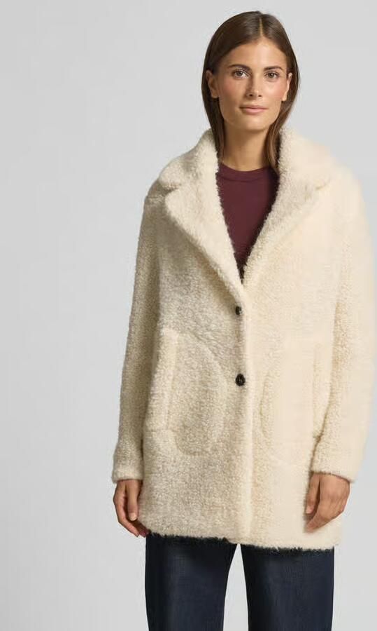 Marc Cain Loose fit teddylook lange jas met alpaca-gehalte - Foto 2