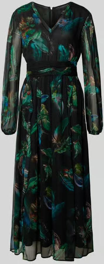 Marc Cain Maxi-jurk met V-hals en tailleband