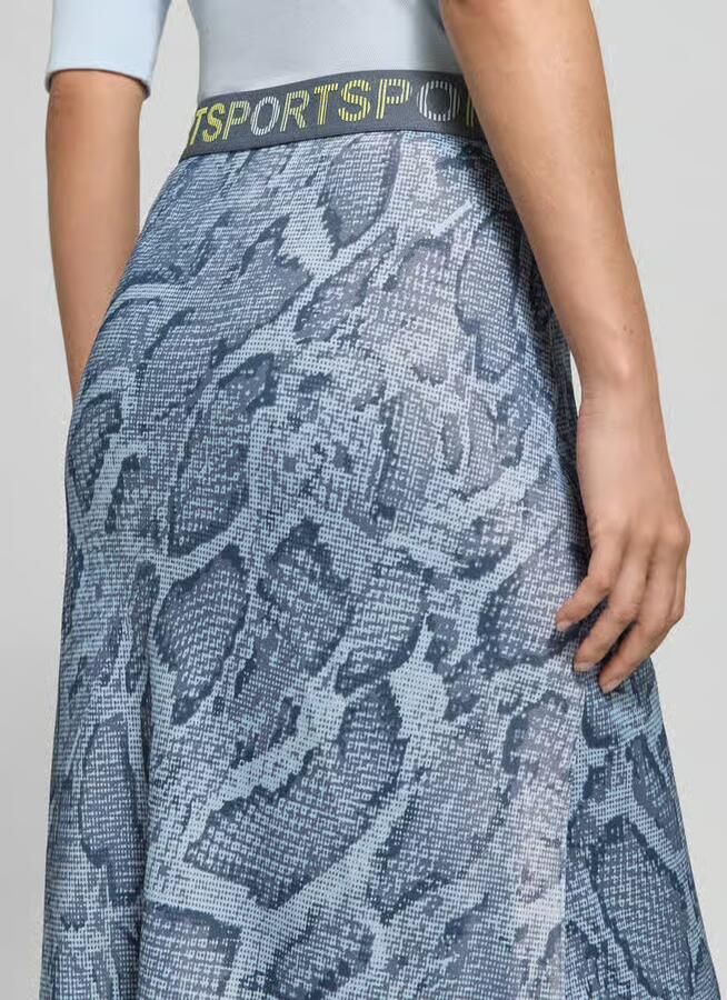 Marc Cain Maxirok van pure viscose met all-over slangenmotief