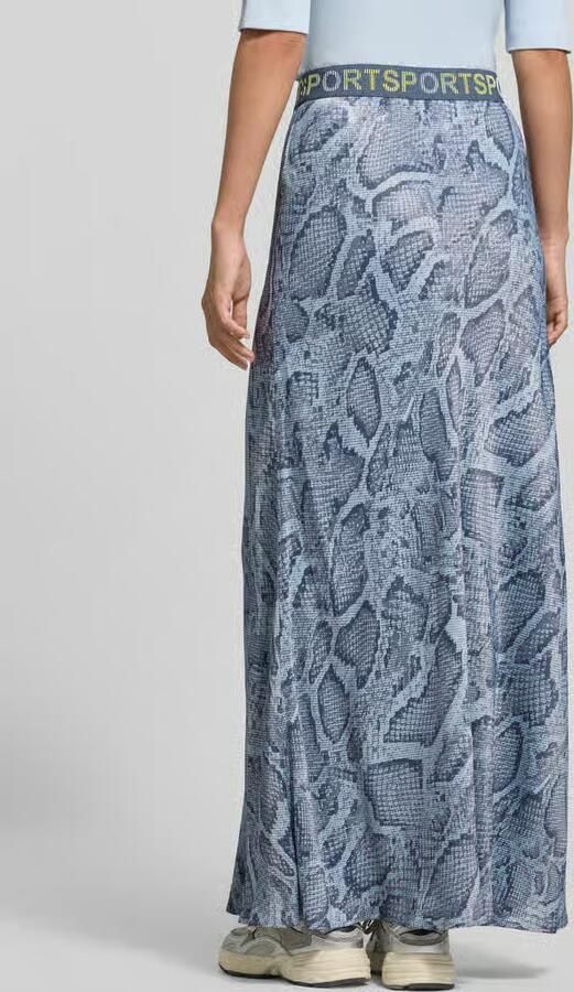 Marc Cain Maxirok van pure viscose met all-over slangenmotief