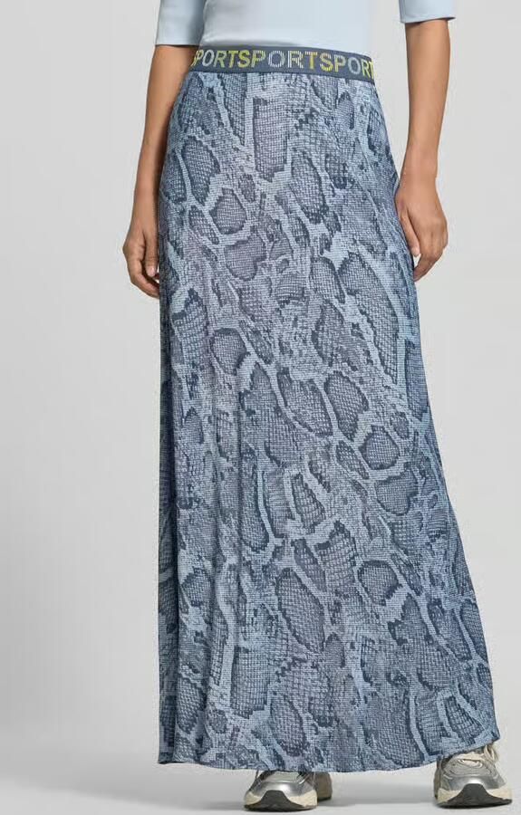 Marc Cain Maxirok van pure viscose met all-over slangenmotief - Foto 2