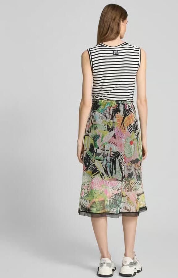 Marc Cain Mesh Patroon Midi Jurk Multicolor Dames