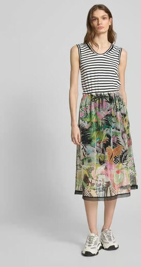 Marc Cain Mesh Patroon Midi Jurk Multicolor Dames - Foto 2