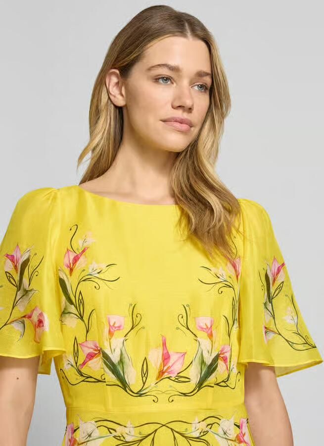 Marc Cain midi-jurk met zijde en vlindermouwen