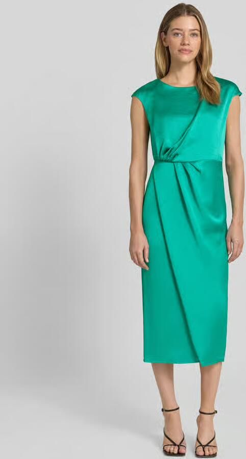 Marc Cain midi-jurk van satijn met draperingen - Foto 3