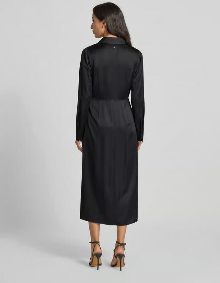 Marc Cain Midi-jurk van viscosemix met V-hals
