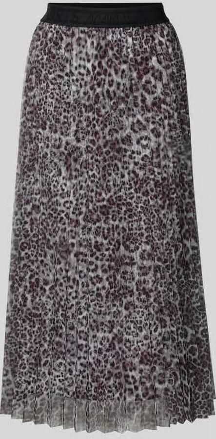 Marc Cain Midirok in geplooide look met all-over dierenprint