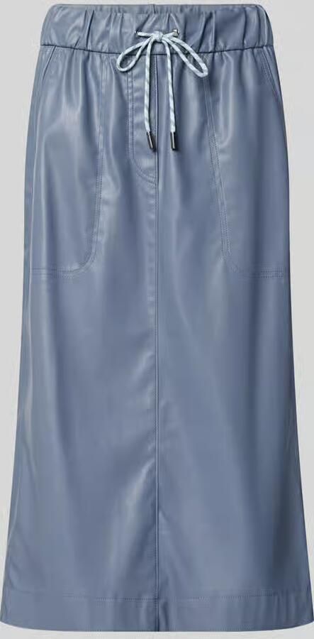 Marc Cain Midirok in leerlook met steekzakken - Foto 2