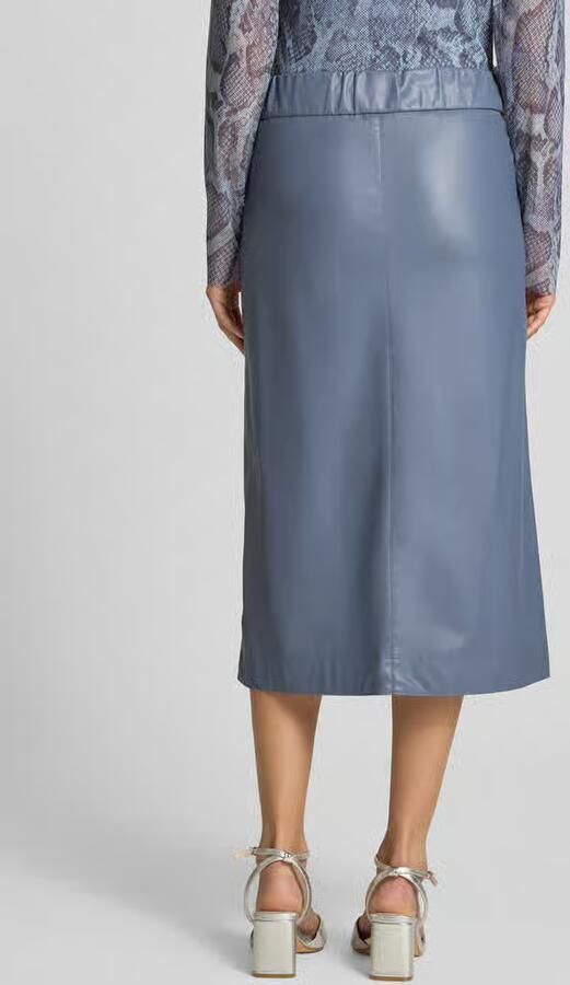 Marc Cain Midirok in leerlook met steekzakken