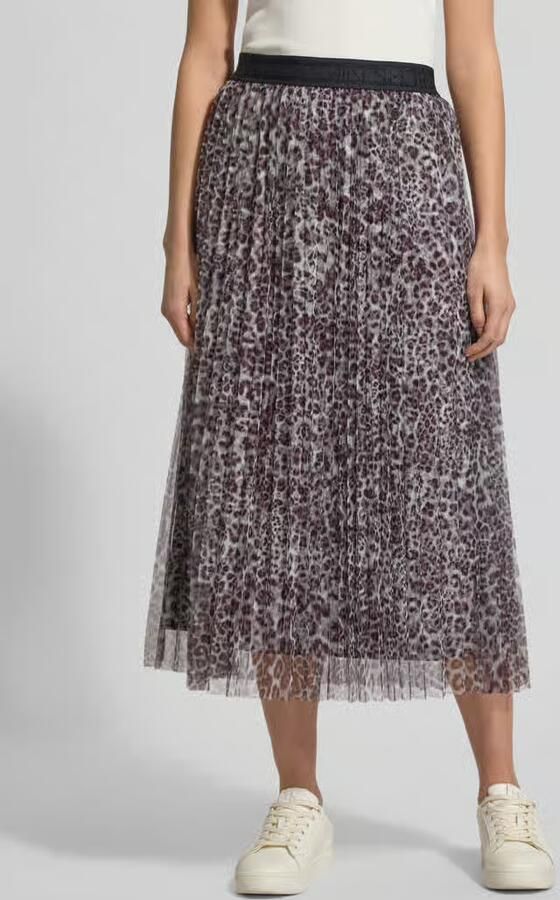 Marc Cain Midirok in geplooide look met all-over dierenprint - Foto 3