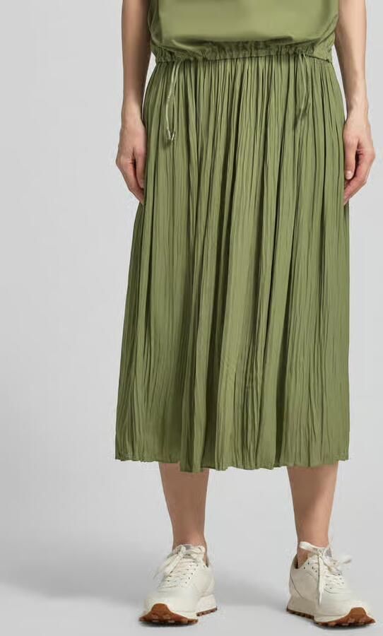 Marc Cain Midirok met elastische tailleband en plooien - Foto 3