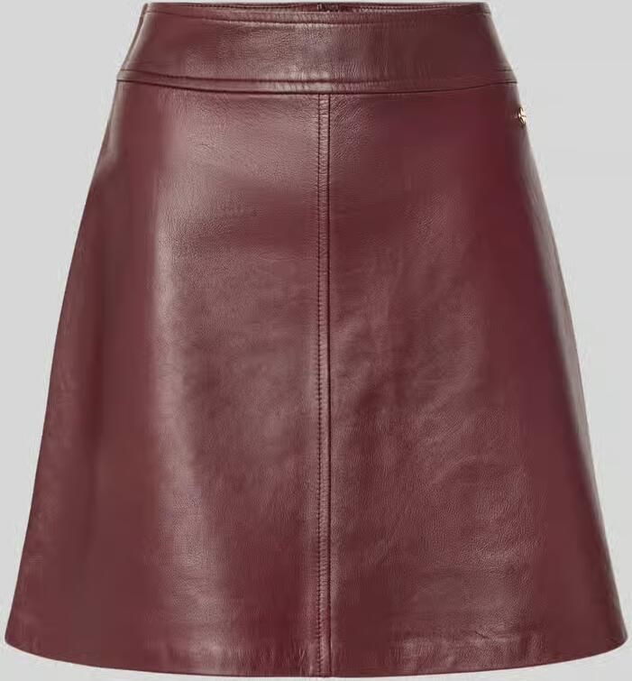 Marc Cain Minirok in leerlook met naadritssluiting