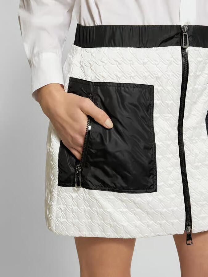 Marc Cain Gewatteerde Mini Rok met Houndstooth Patroon White Dames - Foto 2