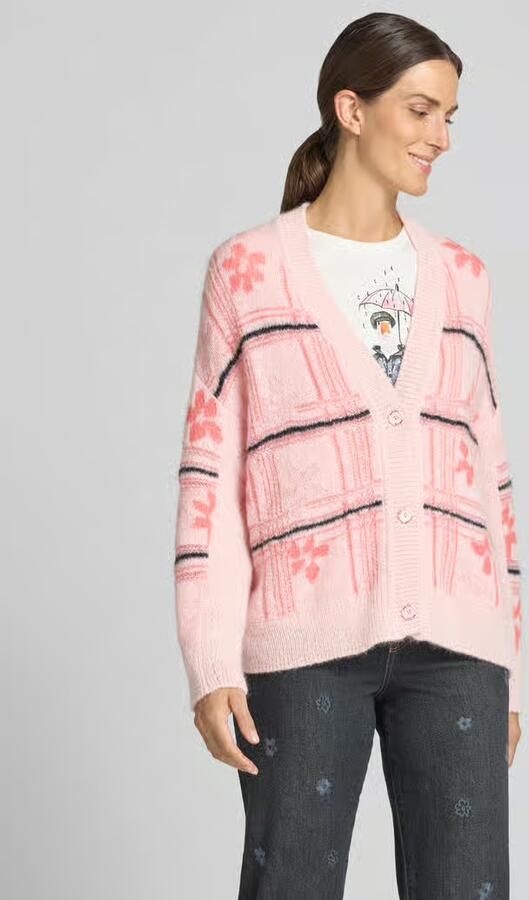Marc Cain Oversized cardigan met mohairgehalte van mix van alpaca en mohair - Foto 3