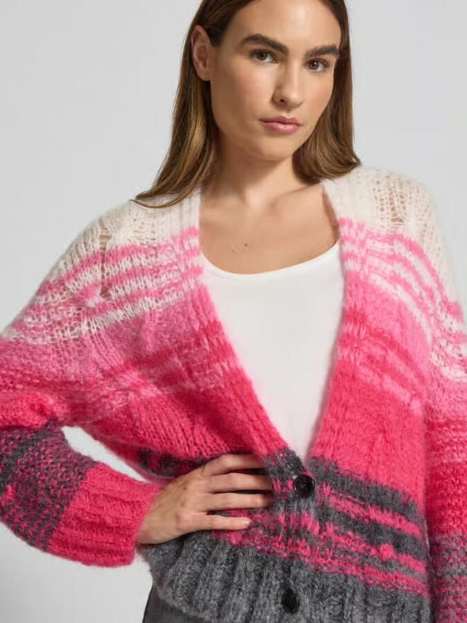 Marc Cain Oversized gebreid jack met knoopsluiting - Foto 2