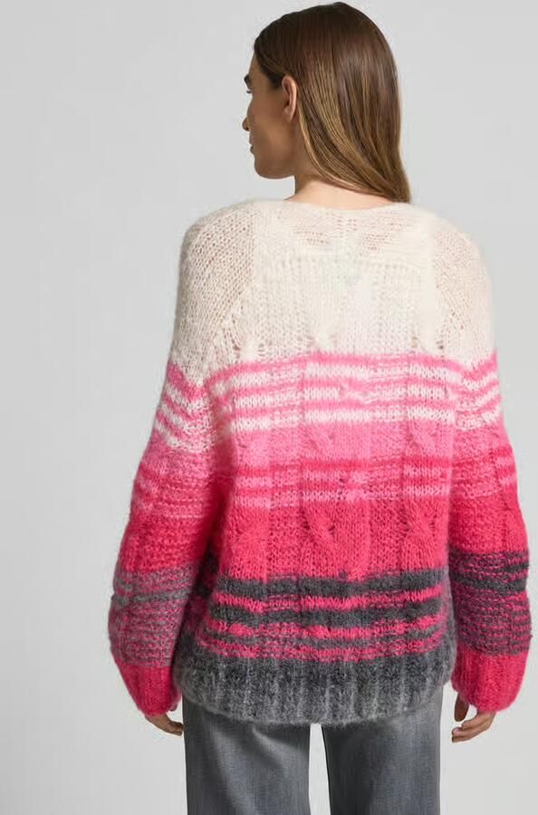 Marc Cain Oversized gebreid jack met knoopsluiting - Foto 2