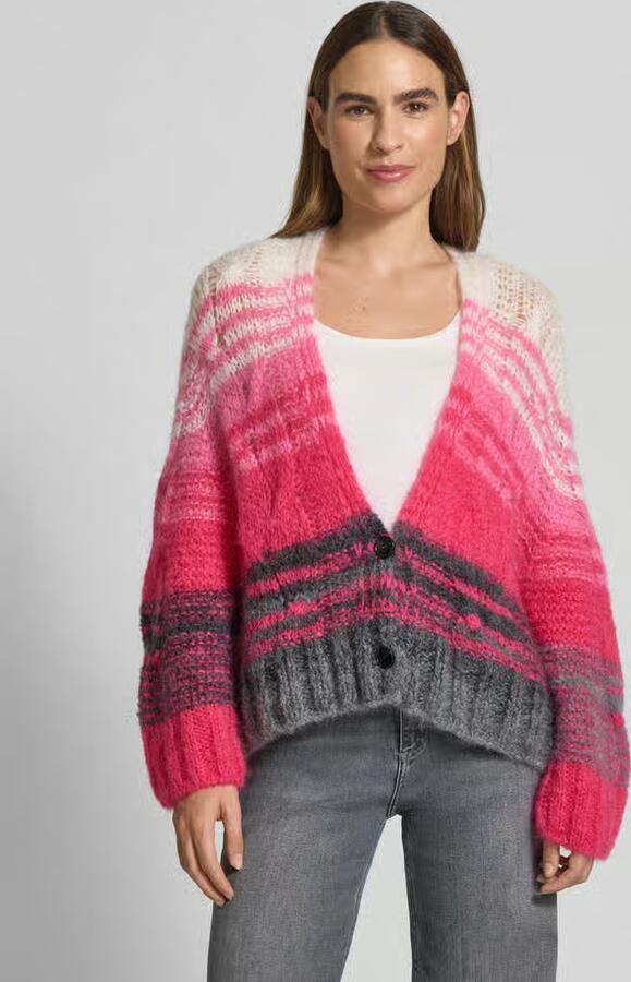Marc Cain Oversized gebreid jack met knoopsluiting - Foto 3