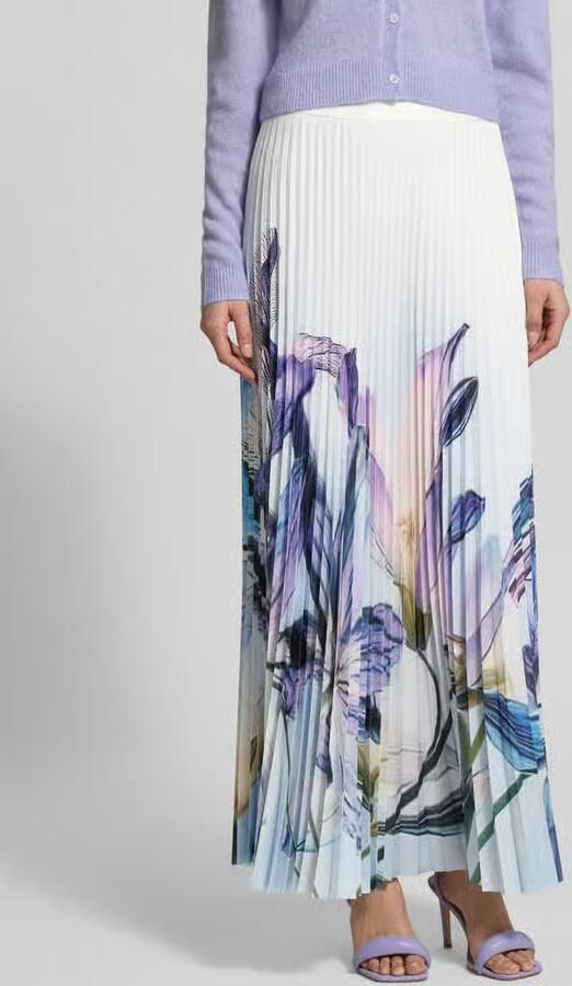 Marc Cain plissérok met labeldetail en zijritssluiting - Foto 3