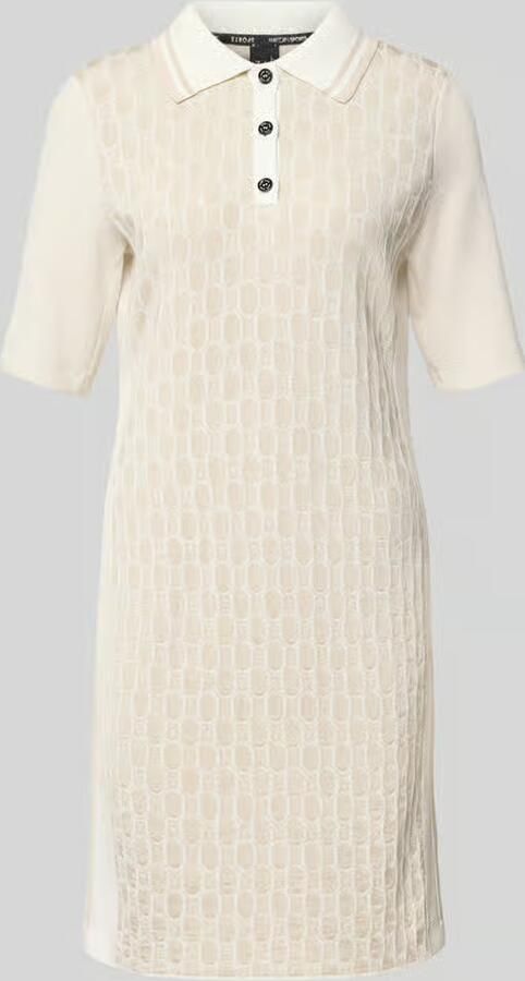 Marc Cain Polojurk in all-over look met knoopsluiting