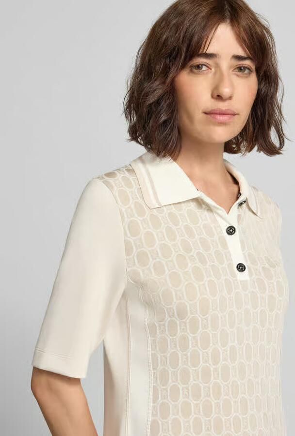 Marc Cain Polojurk in all-over look met knoopsluiting - Foto 2