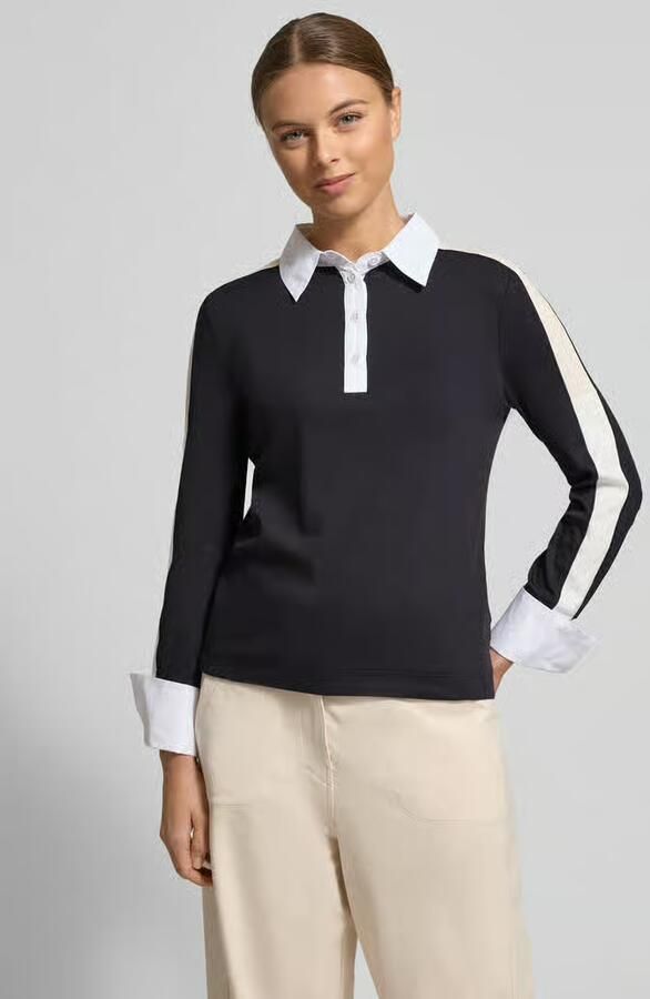Marc Cain Poloshirt met korte knoopsluiting - Foto 3