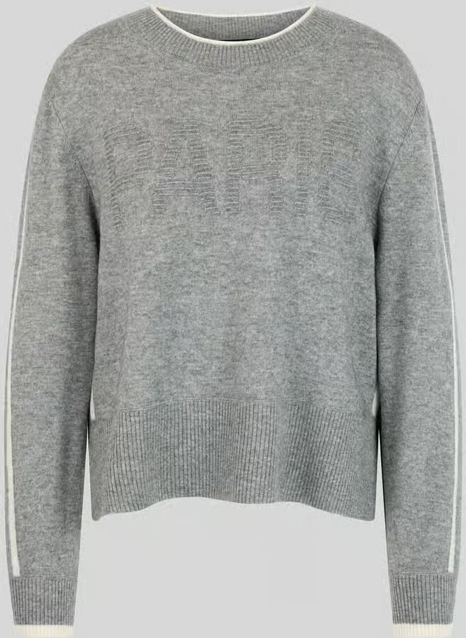 Marc Cain Pullover van mix van wol en alpaca met structuurlogo
