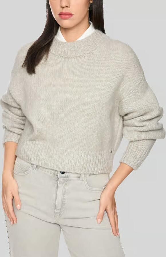 Marc Cain Pullover van wol alpaca met ribboordjes - Foto 2