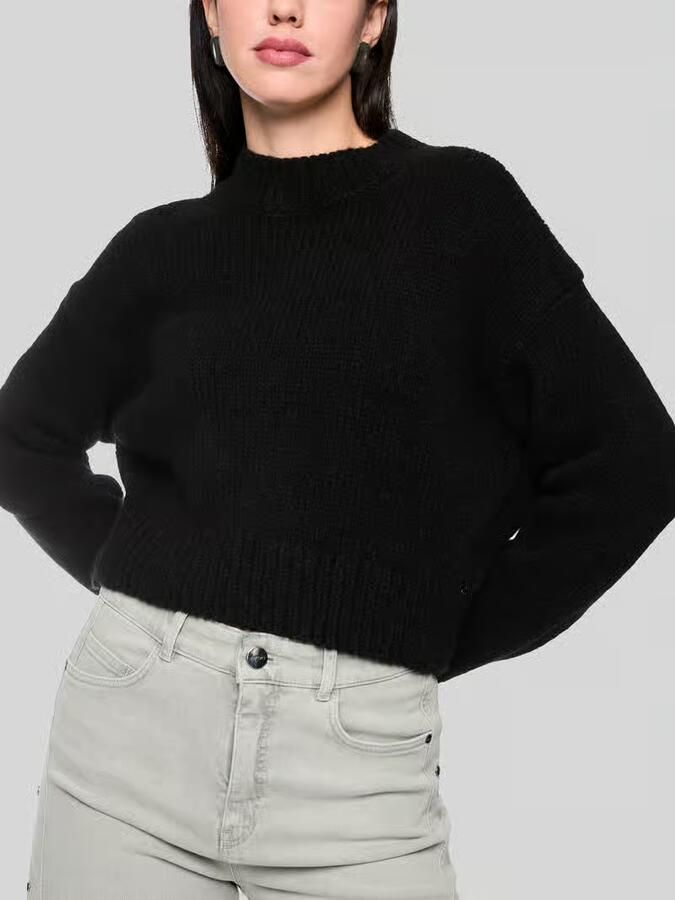Marc Cain Pullover van wol alpaca met ribboordjes - Foto 2