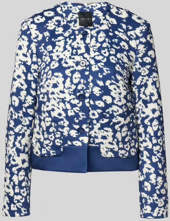 Marc Cain regular fit blazer met een all-over print met bloemenmotief