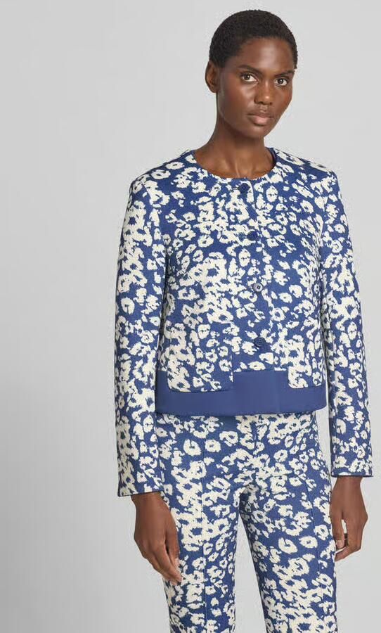 Marc Cain regular fit blazer met een all-over print met bloemenmotief - Foto 2