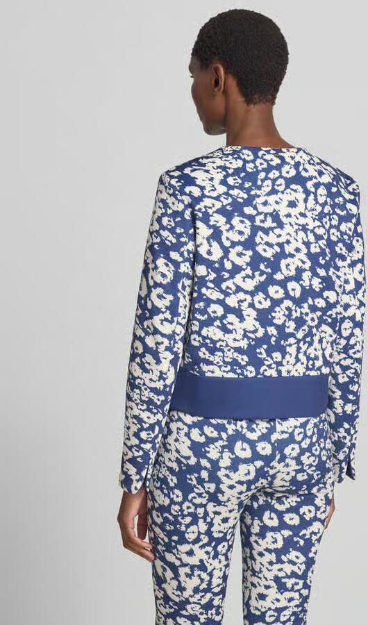 Marc Cain regular fit blazer met een all-over print met bloemenmotief - Foto 3