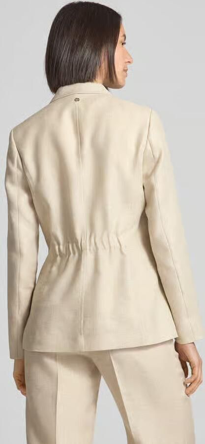 Marc Cain Regular fit blazer van linnenmix met klepzakken