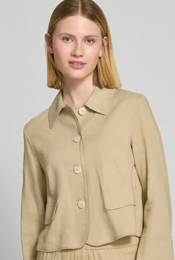Marc Cain Regular fit blazer van linnenmix met knoopsluiting - Foto 2