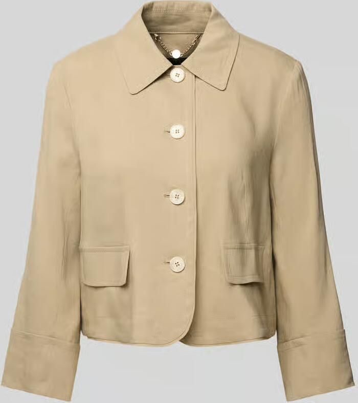 Marc Cain Regular fit blazer van linnenmix met knoopsluiting