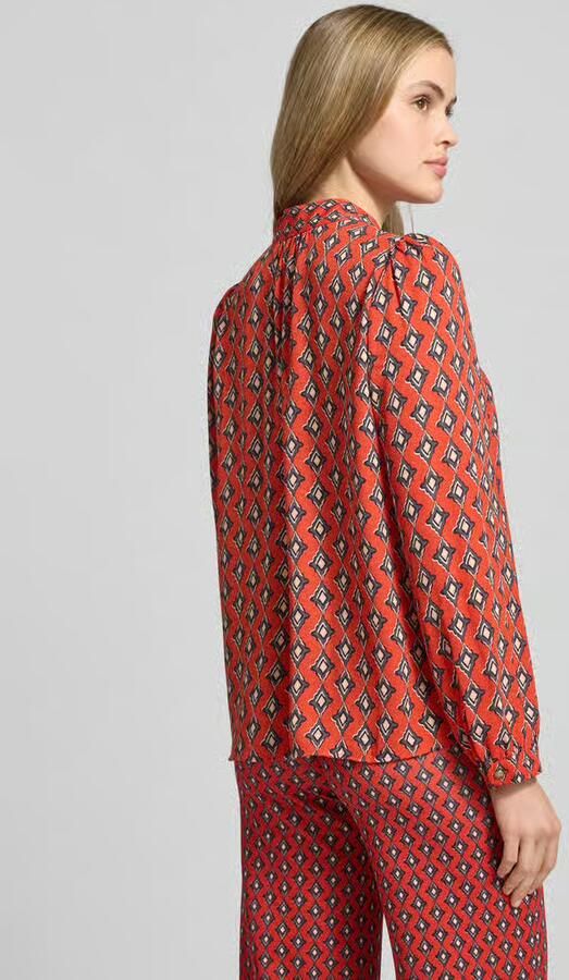 Marc Cain Regular fit blouse in all-over look met volants