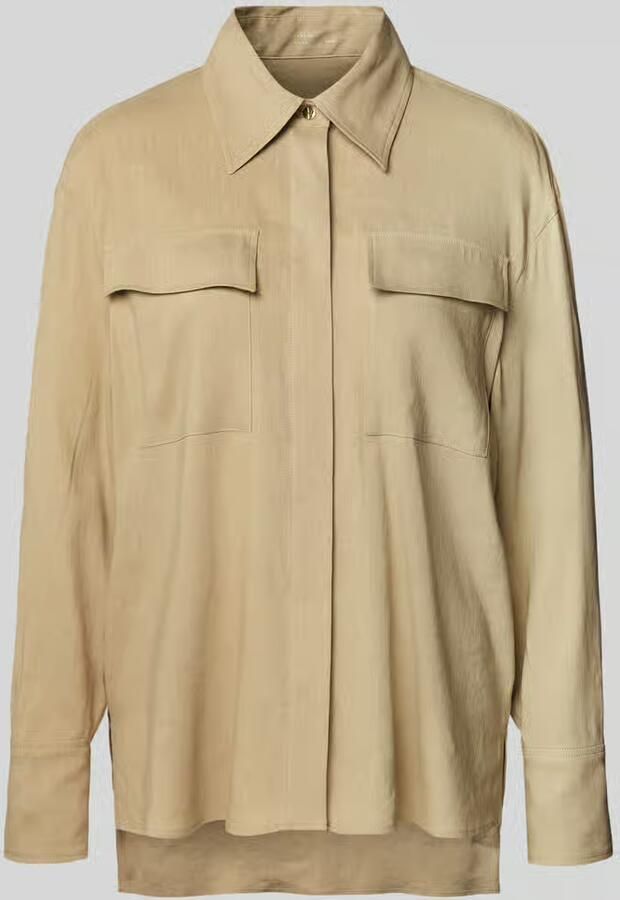 Marc Cain Regular fit blouse met blinde knoopsluiting