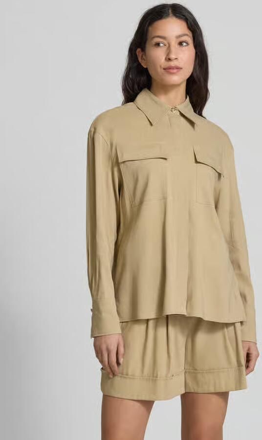 Marc Cain Regular fit blouse met blinde knoopsluiting - Foto 4