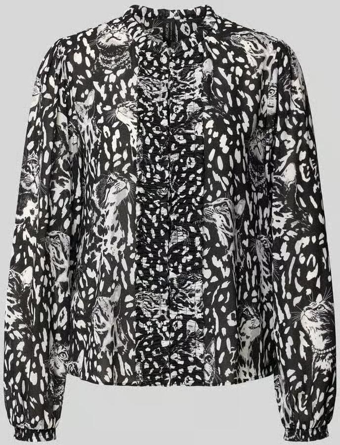 Marc Cain Regular fit blouse met lange mouwen met all-over motief model 'REMIX SPORTS D'